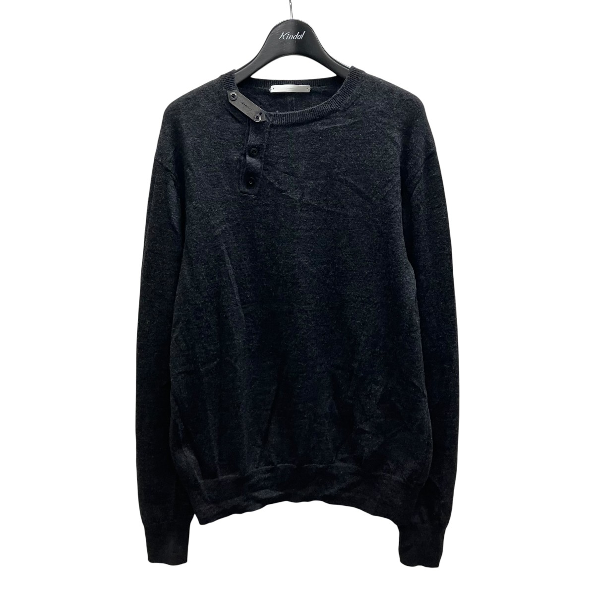 【中古】IRENISA WOOL CREW-NECK KNIT PULLOVER 羊毛編み物 薄墨色 大きさ：2 【290526】（イレニサ）