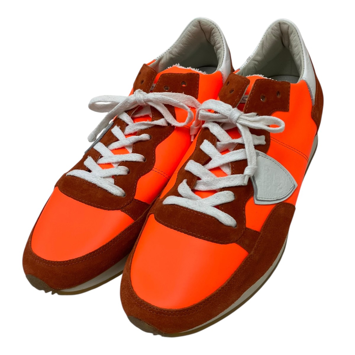 【中古】PHILIPPE MODEL×1piu1uguale3 ローカットスニーカー オレンジ色 大きさ：42 【290526】（フィリップひな形×ウノピゥウノウグァーレトレ）