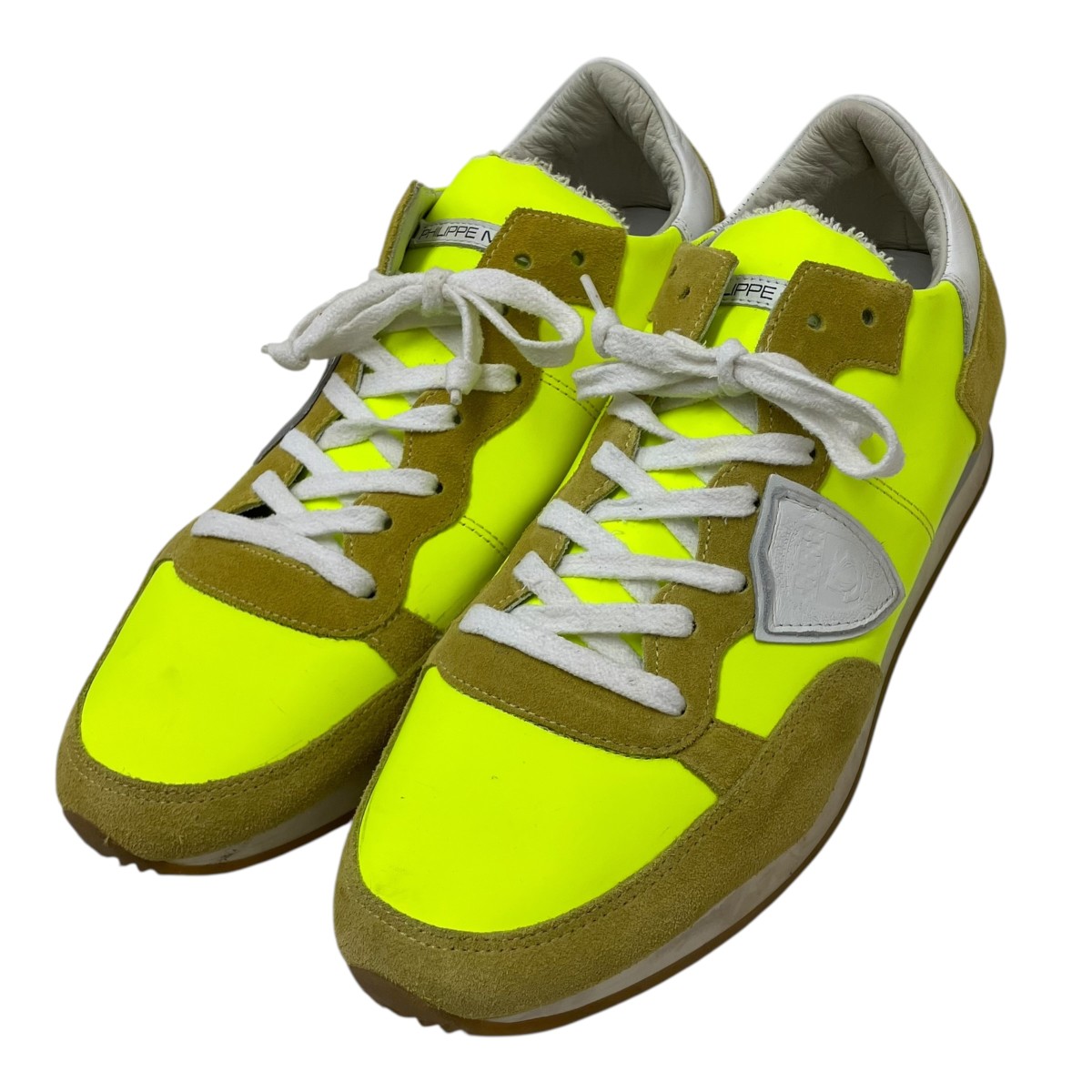 【中古】PHILIPPE MODEL×1piu1uguale3 ローカットスニーカー 黄色 大きさ：42 【290526】（フィリップひな形×ウノピゥウノウグァーレトレ）