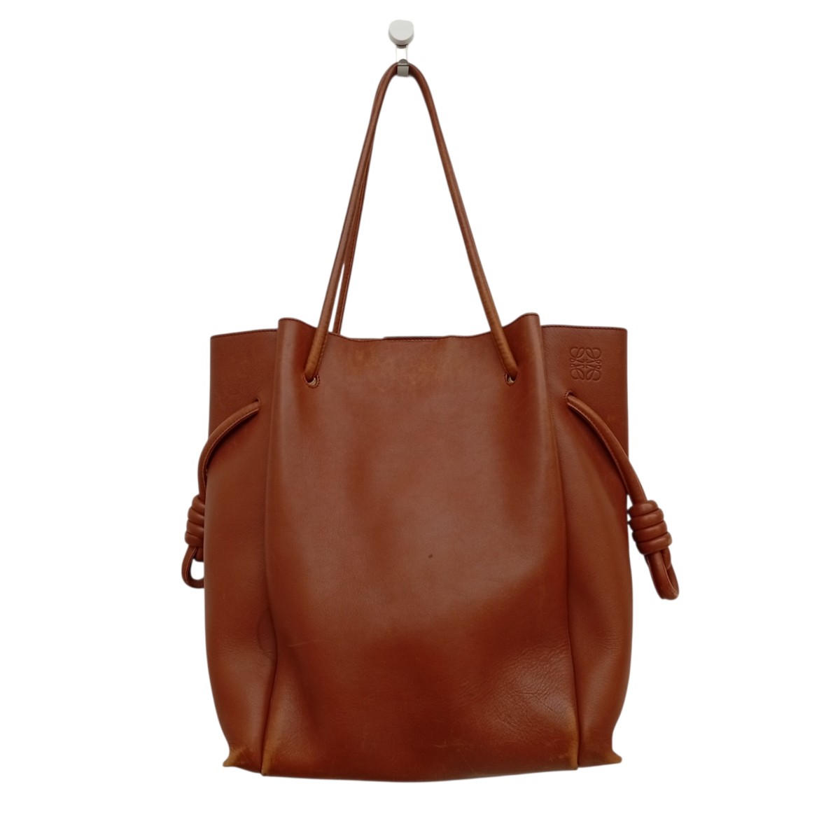 【中古】LOEWE フラメンコノットトート ハンドバック 051812 赤銅色 【290526】（ロエベ）