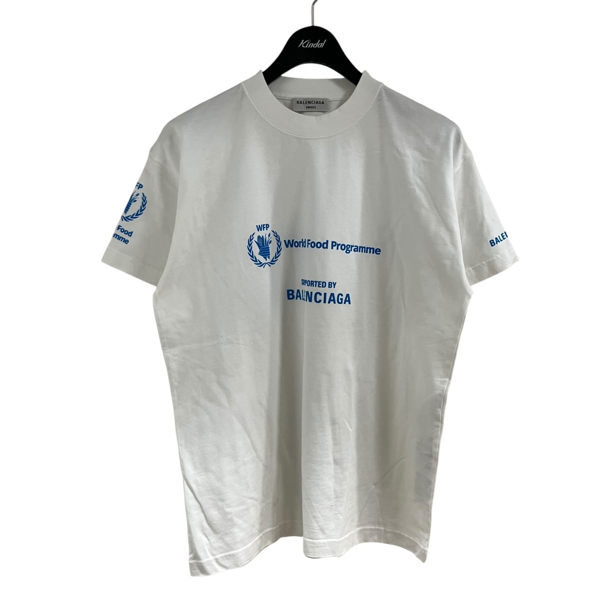 【中古】BALENCIAGA ロゴタイプ刷り上げるプルオーバー 白いこと 大きさ：S 【290526】（バレンシアガ）