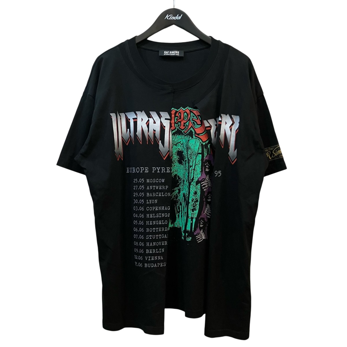 【中古】RAF SIMONS 再組み立てる刷り上げるプルオーバー 221 141A 黒いこと 大きさ：XL 【300526】（ラフシモンズ）