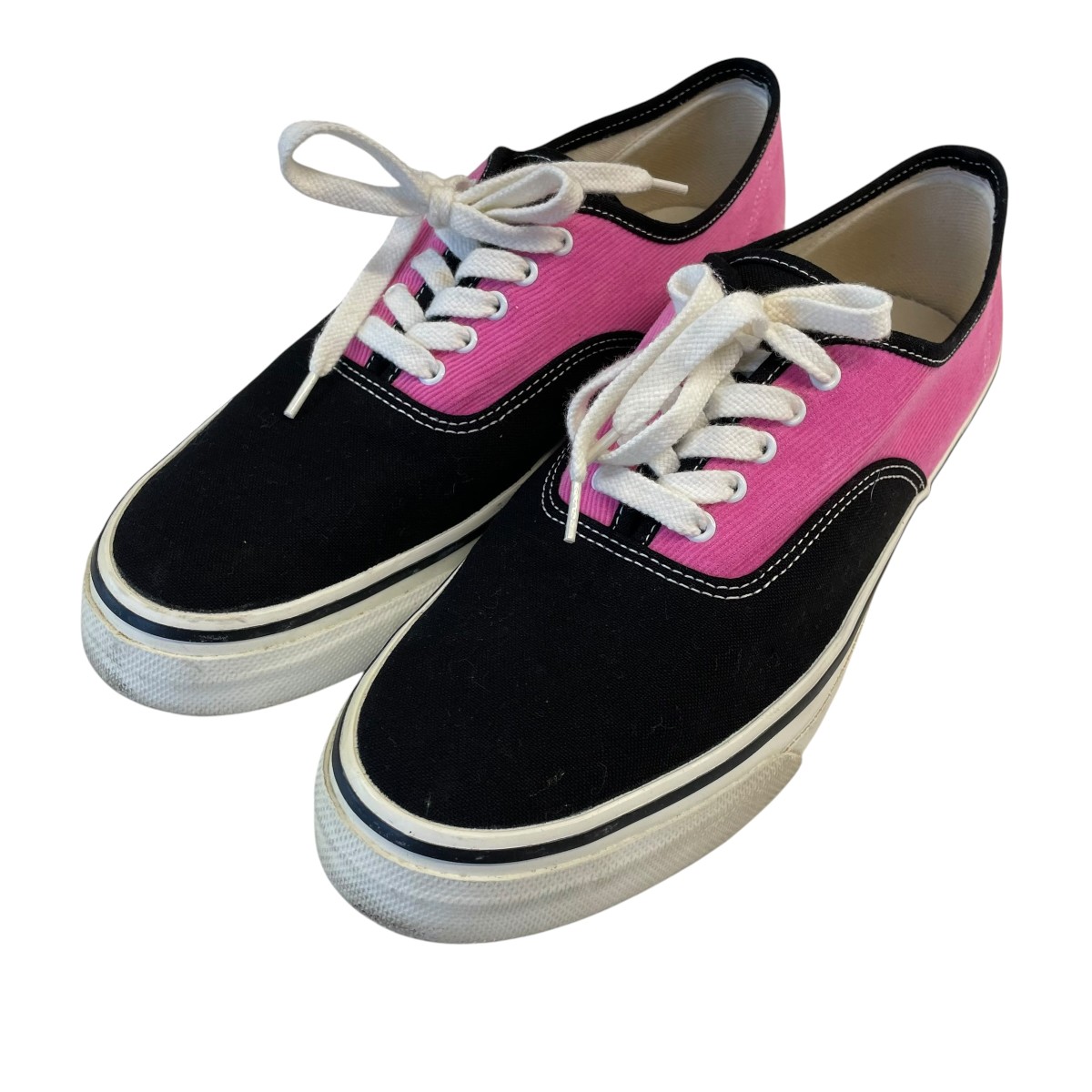 【中古】VANS×WACKO MARIA ローカットスニーカー 黒いこと×さくら色 大きさ：27コマーシャル 【300526】（バンズ×ワコマリア）