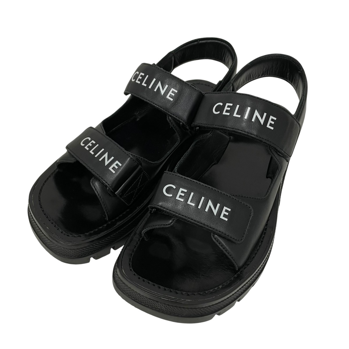 【中古】CELINE ビリー ストラッピーサンダル ストラップサンダル RM0222 黒いこと 大きさ：39 【300526】（セリーヌ）