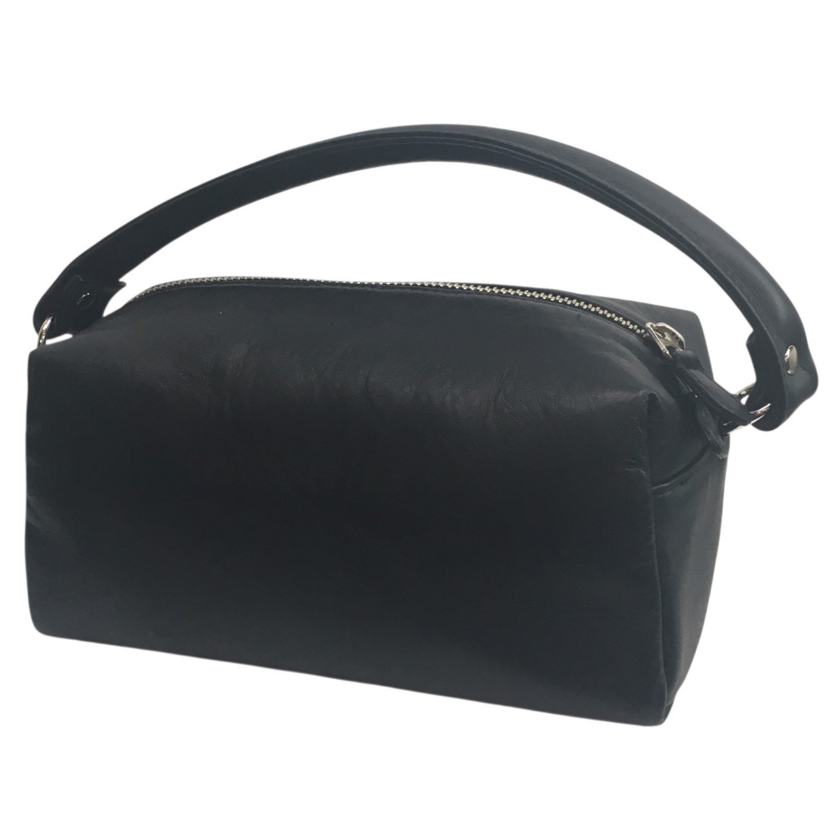 【中古】COMME des GARCONS 奥つ城所店制限事項 「奥つ城所御徒面子」 吉田鞄（PORTER）製 壱手持ち部分 なめし革 ボストンバッグ 鞄 黒いこと 【290526】（コムデギャルソン）