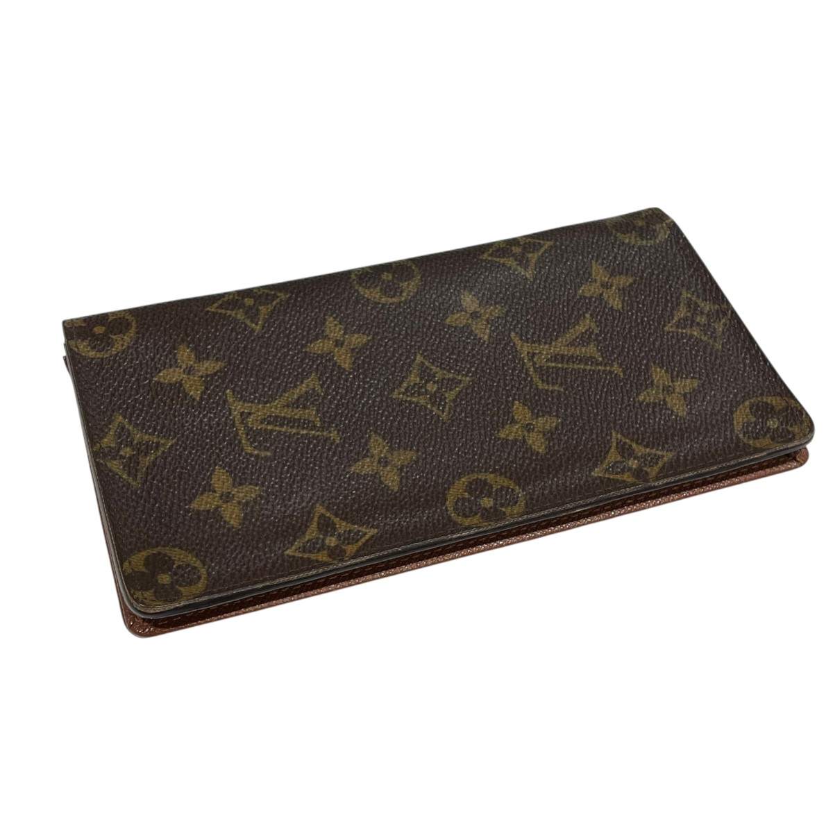 【中古】LOUIS VUITTON ポルト・カルト・クレディ・モノグラム・キャンバス 長銭入れ T21287 赤銅色 【290526】（ルイヴィトン）