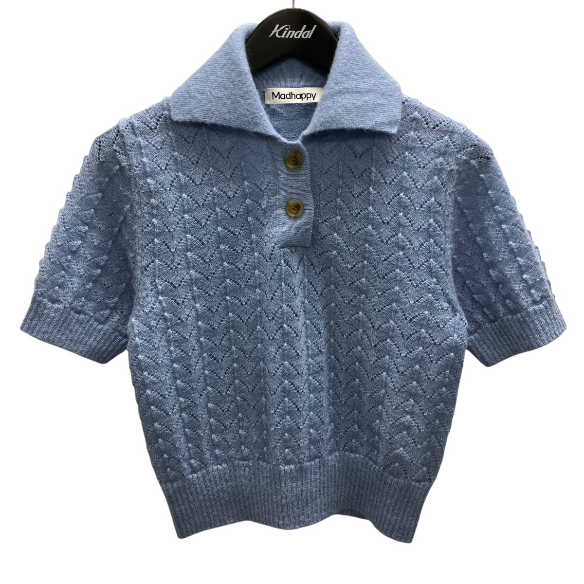 【中古】Madhappy　Short Sleeve Mohair Sweater 半袖ニット スカイブルー サイズ：M 【300526】（マッドハッピー）｜ブランド古着のカインドオル 8,162円
