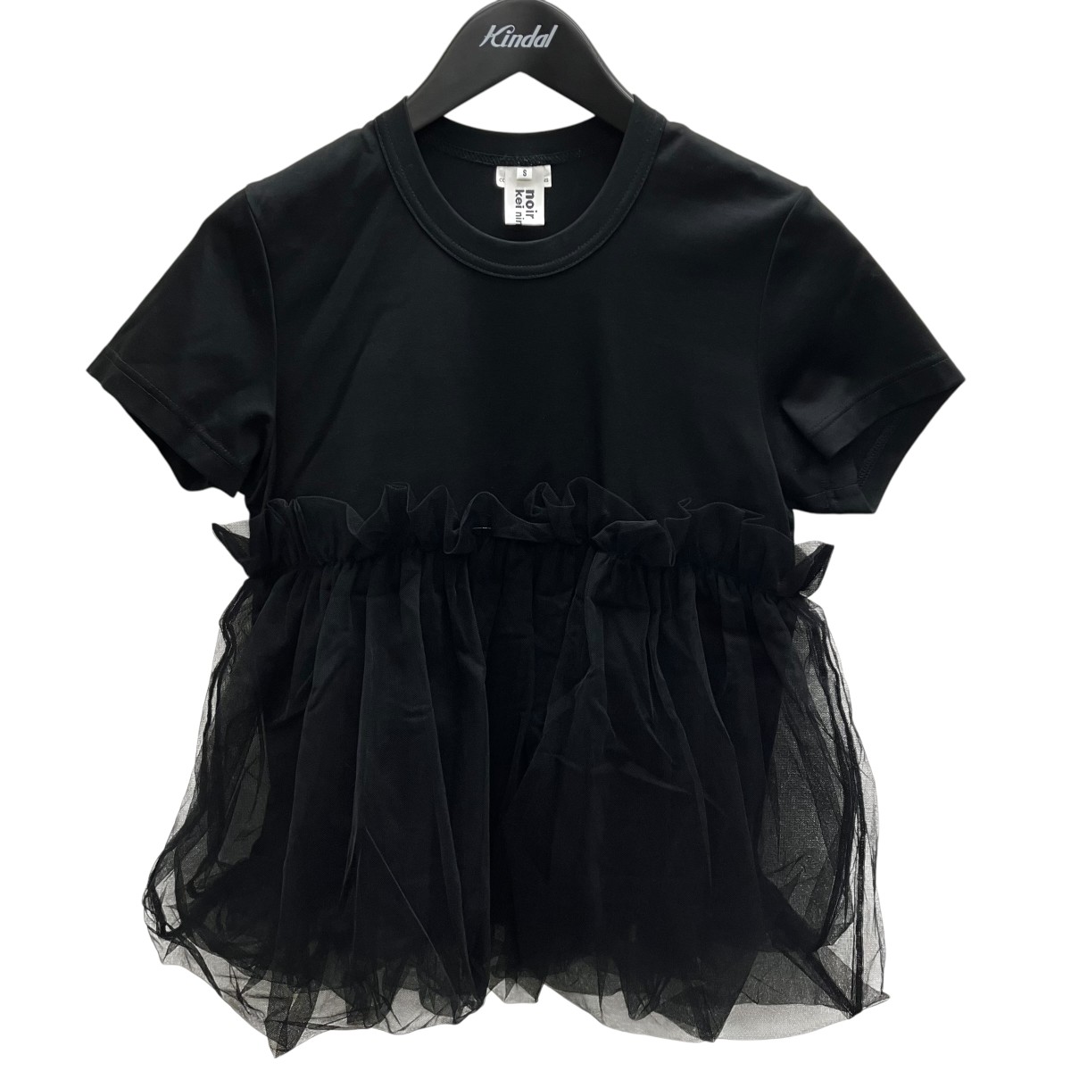 【中古】noir kei ninomiya 半袖プルオーバー 黒いこと 大きさ：S 【300526】（ノワールケイニノミヤ）