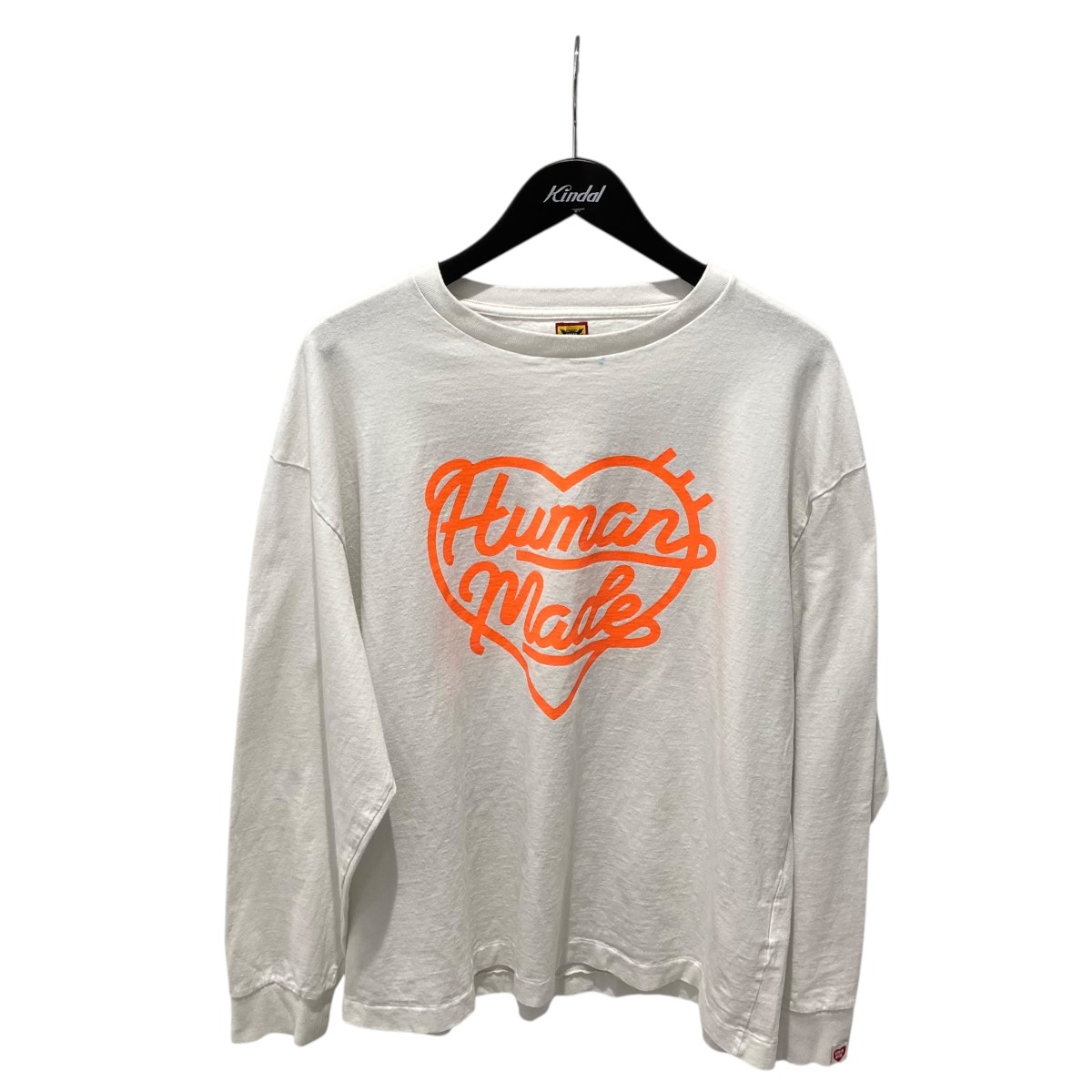 【中古】HUMAN MADE23AW プリント長袖Tシャツ ホワイト サイズ：XXL【価格見直し】｜ブランド古着のカインドオル