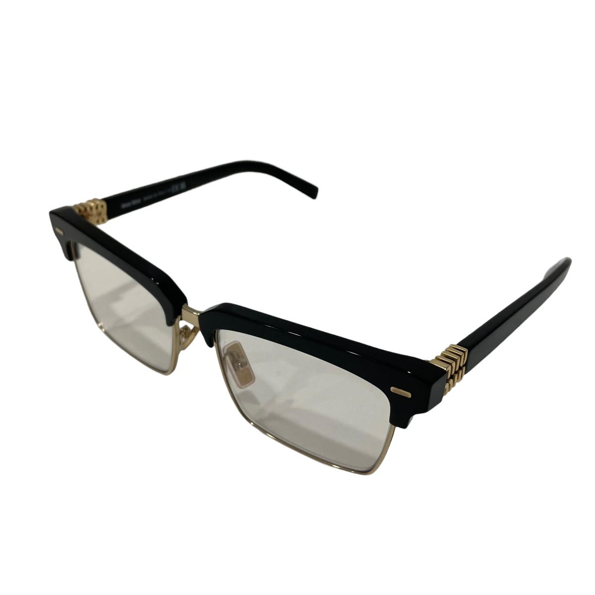 【中古】MIU MIU 黒眼鏡 1AB08N 黒いこと×ゴールド 【300526】（ミュウミュウ）