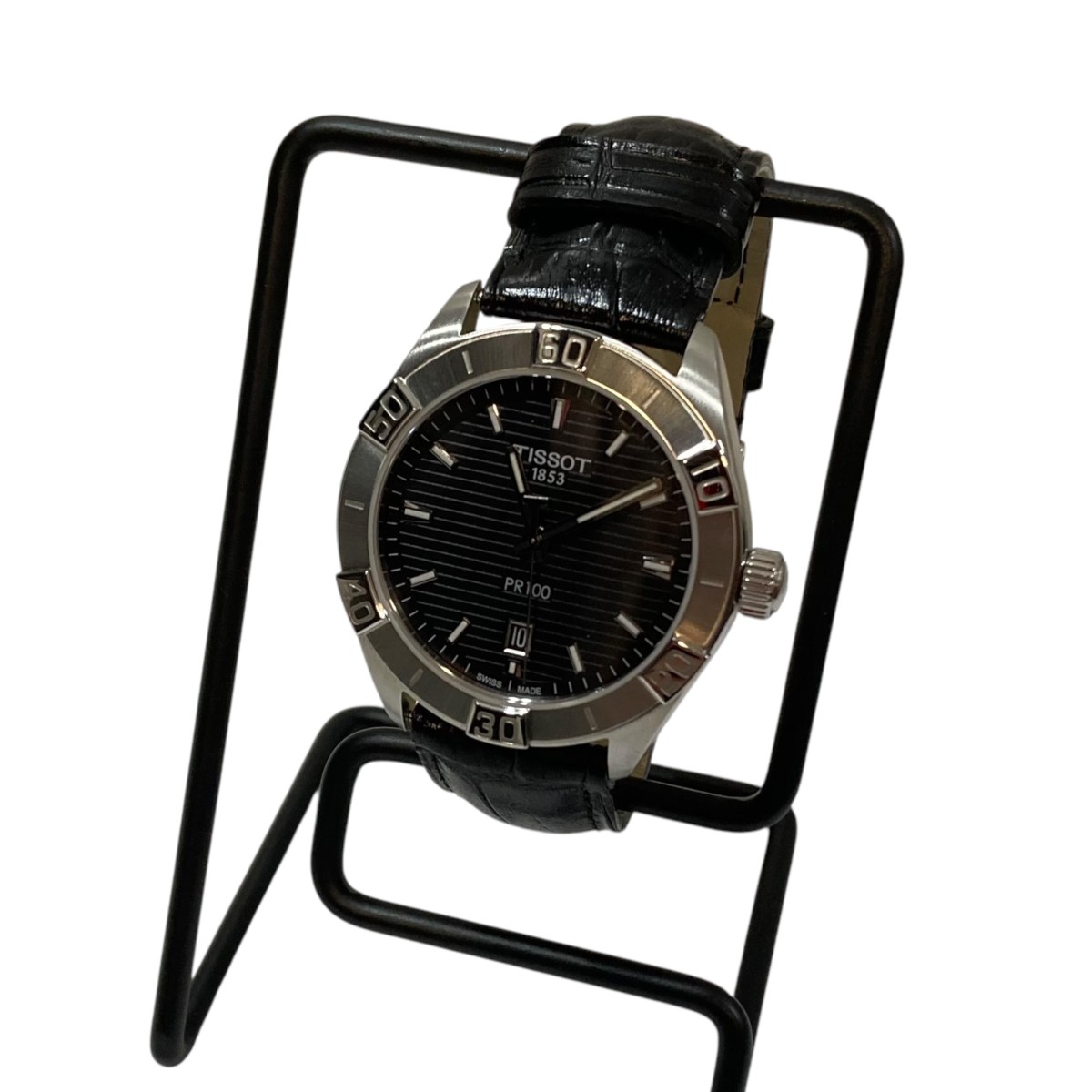 【中古】TISSOT ウォッチ 1AT 4J6 SM2 黒いこと×しろがね色 【300526】（ティソ）