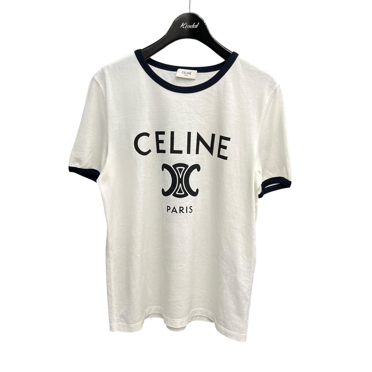 【中古】CELINE ロゴプリントリンガープルオーバー 2X871501F 白いこと 大きさ：S 【300526】（セリーヌ）
