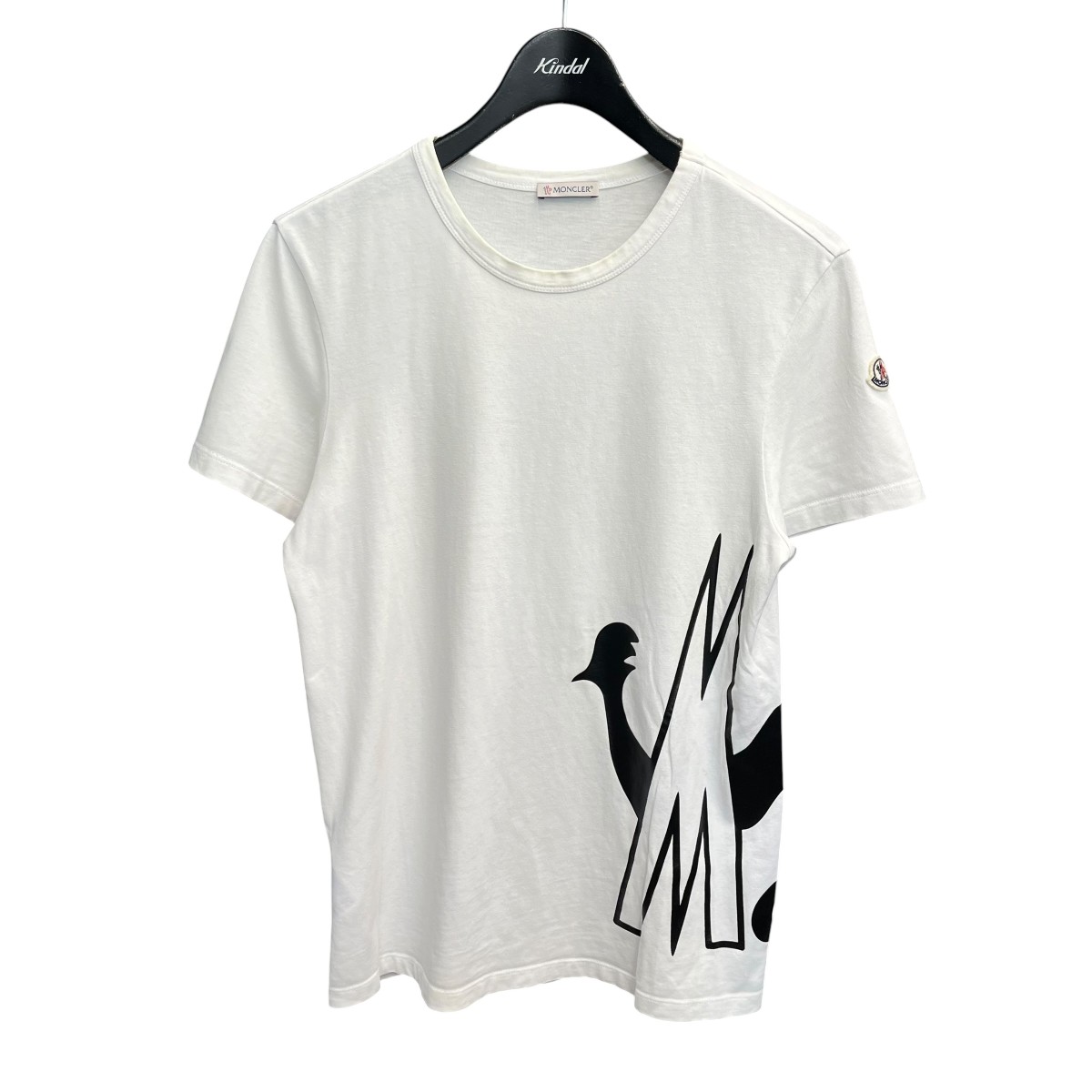 【中古】MONCLER MAGLIA T-SHIRT 刷り上げるティーシャツ E20918046150 白いこと 大いさ：S 【300526】（モンク軌跡）