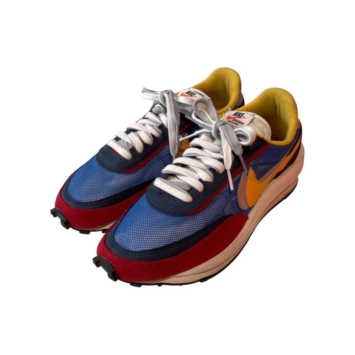 【中古】NIKE×sacai LDV Waffle Red／Blue スニーカー BV0073-400 黄色、青碧、赤いこと 大いさ：27 【310526】（ナイキ×サカイ）