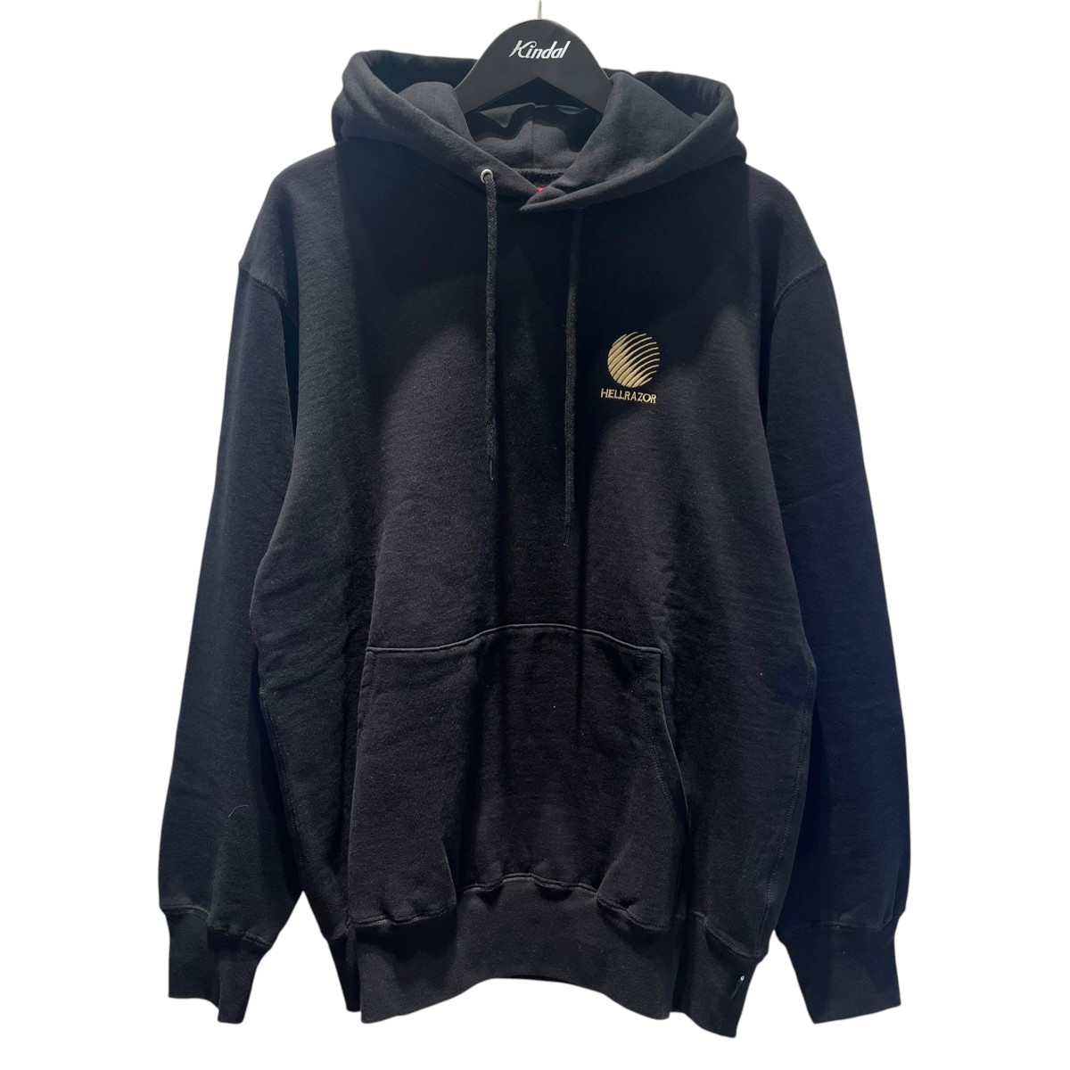 【中古】HELLRAZOR ロゴタイプ刺しゅう ボンネット付き添い人 パーカー 01120AW0204 黒いこと 大きさ：L 【300526】（ヘルレイザー）