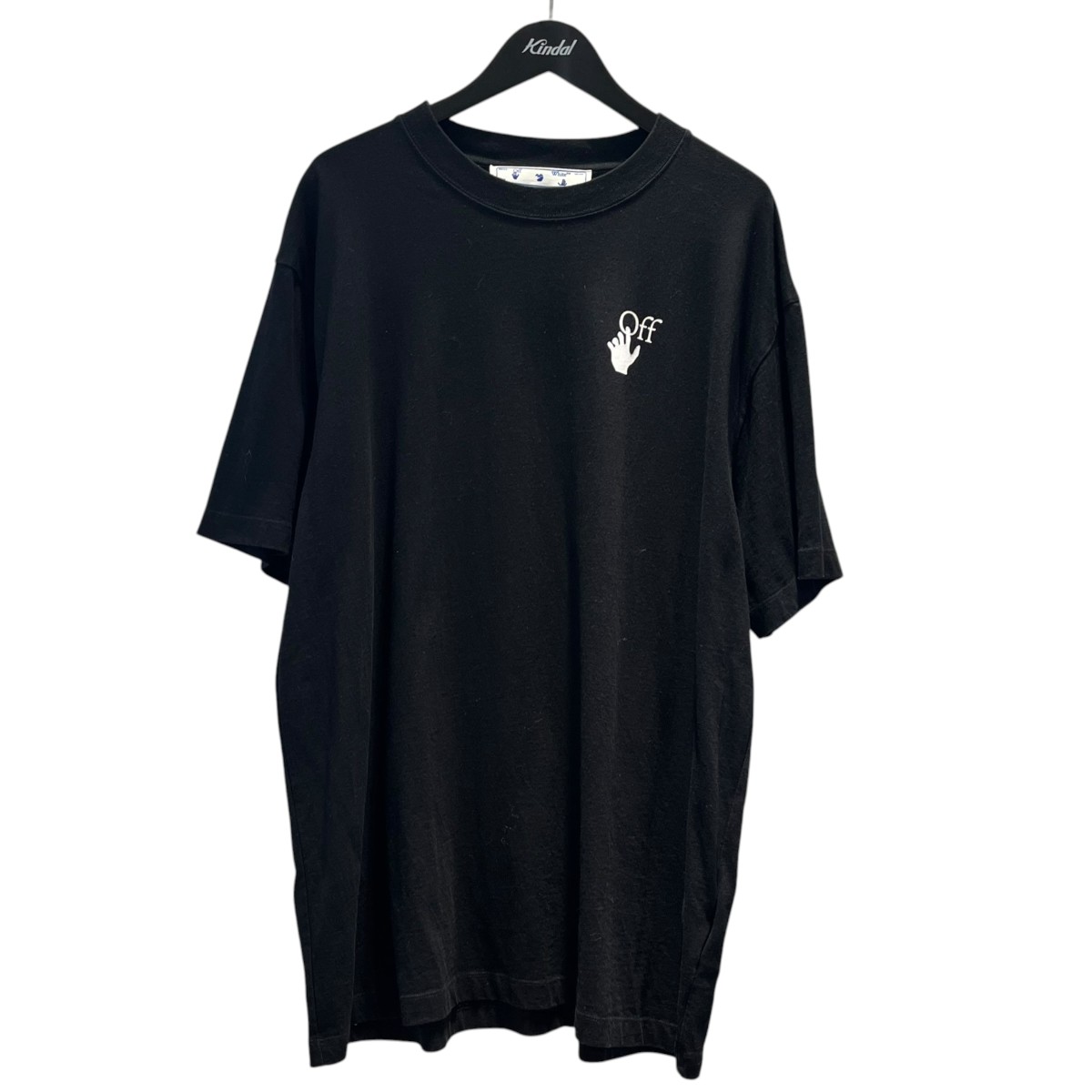 【中古】OFFWHITE ロゴタイプ刷り上げる ティーシャツ OMAA038R21JER002 黒いこと 大きさ：M 【300526】（象牙色）