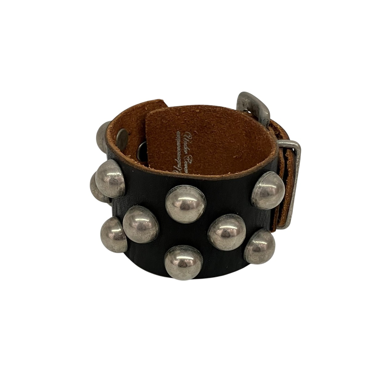 【中古】UNDERCOVER レザースタッズ バングル 黒いこと 【300526】（アンダー取りまかなう）