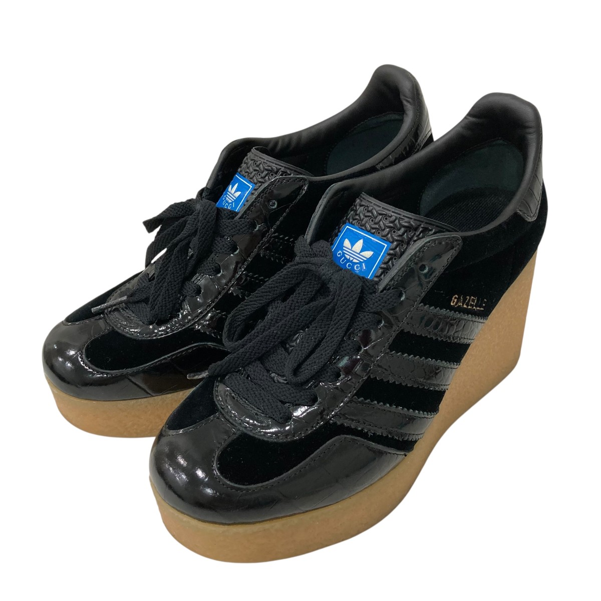 【中古】GUCCI×adidas 踵スニーカー 黒いこと 大きさ：37 【310526】（グッチ×アディダス）