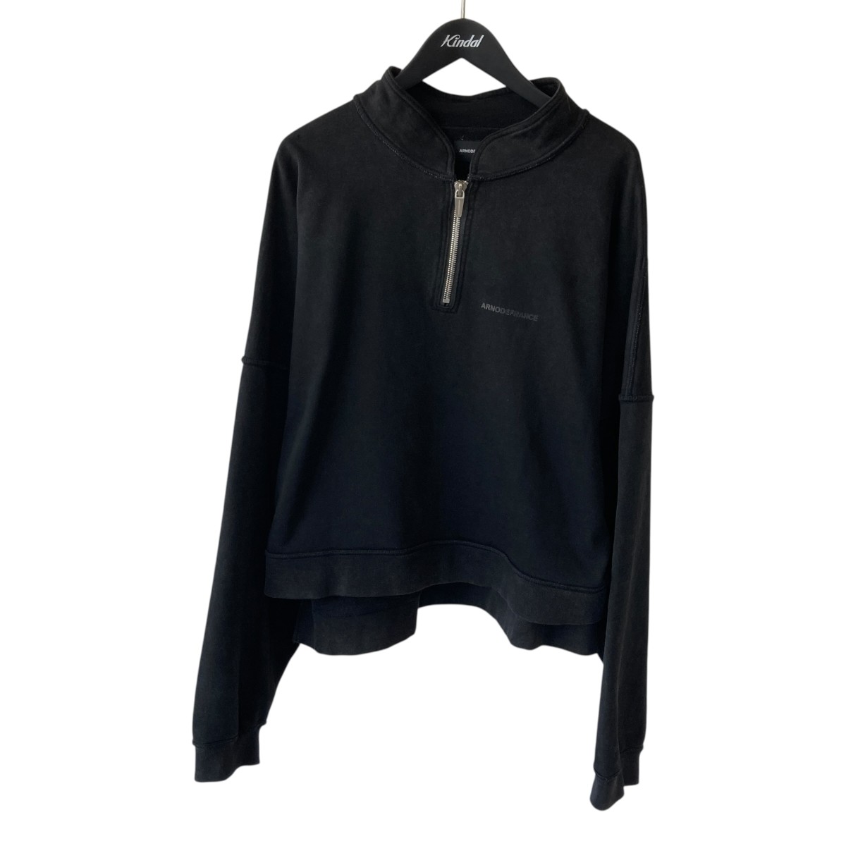 【中古】ARNODEFRANCE ハーフジップ 黒いこと 大きさ：M-L 【310526】（アーノルデフランス）