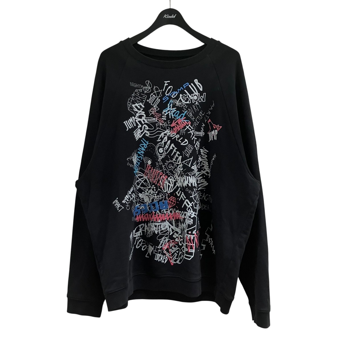 【中古】Maison Margiela 10 プリントスウェット 黒いこと 大きさ：48 【310526】（メゾンマルジェラ10）