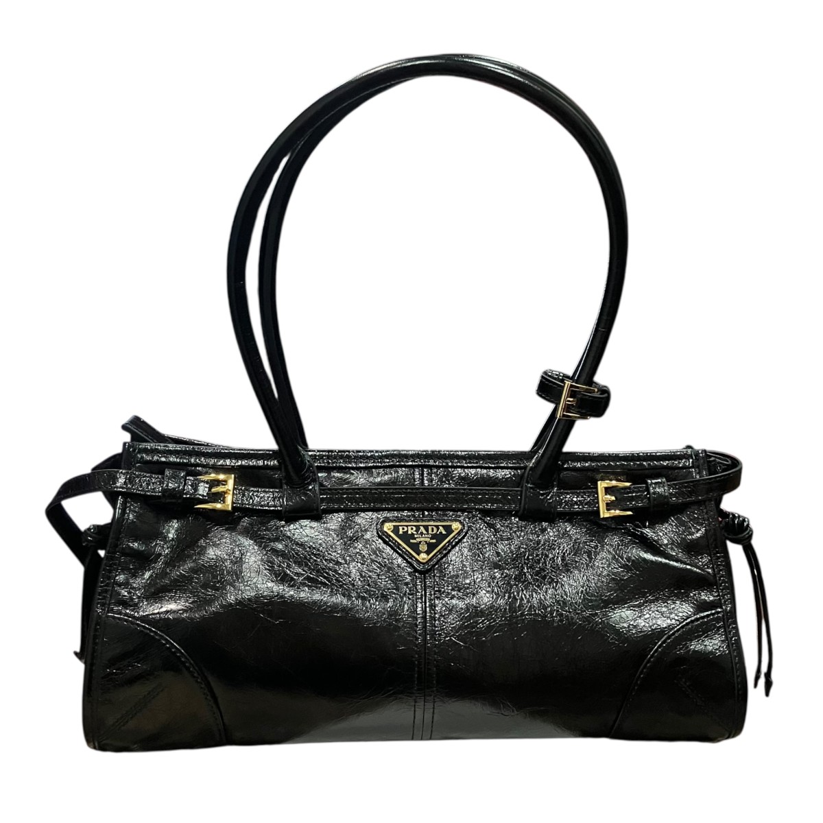【中古】PRADA ボニー ハンドバック 黒いこと 【310526】（プラダ）