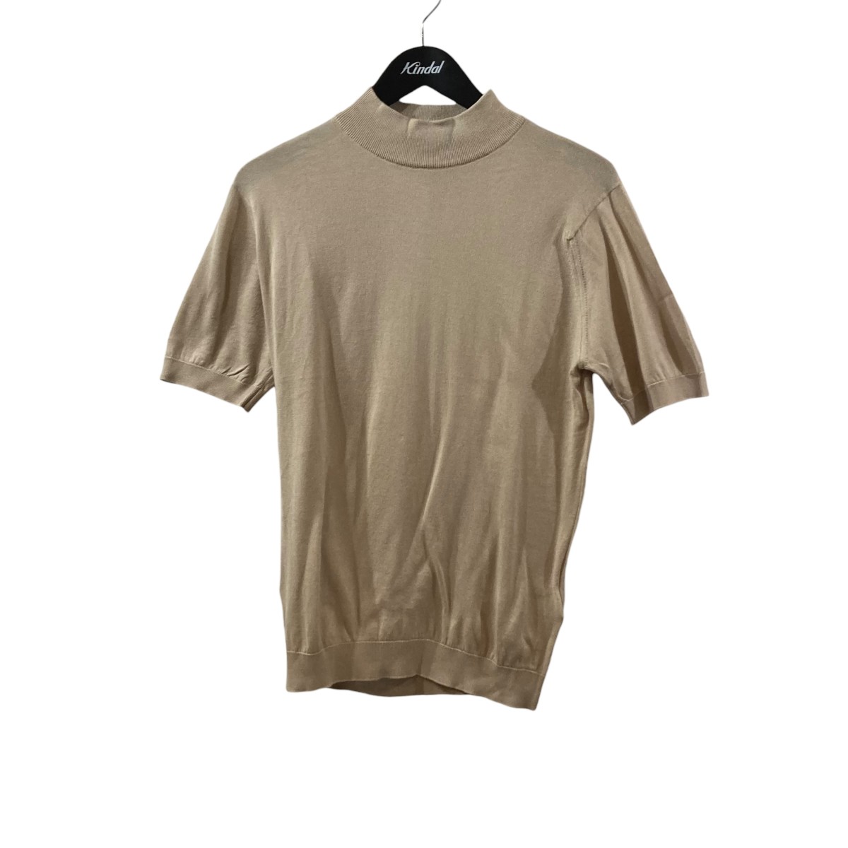 【中古】JOHN SMEDLEY ハイネック 半袖編み物 ベージュ 大きさ：一大きさ 【310526】（ジョンスメドレー）