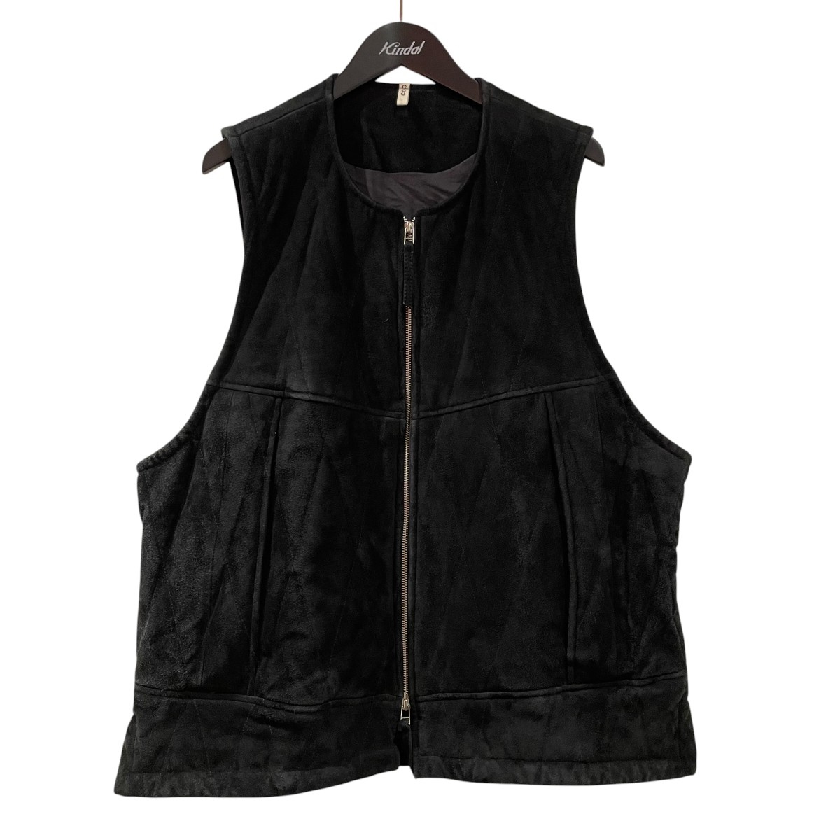 【中古】CCU QUILTED VEST ラムレザーベスト V-08-C-SUEDE-2 黒いこと 大いさ：2 【310526】（シーシーユー）