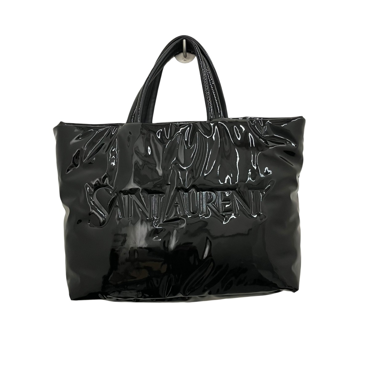【中古】Saint Laurent Paris ロゴパテントマキシトートバッグ 777487 黒いこと 【310526】（サンローランパリ）