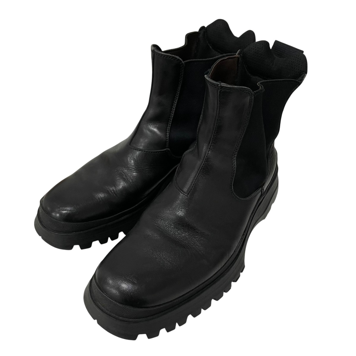 【中古】PRADA 編み上げブーツ 3T 0396 黒いこと 大きさ：7 1/2 【010626】（プラダ）