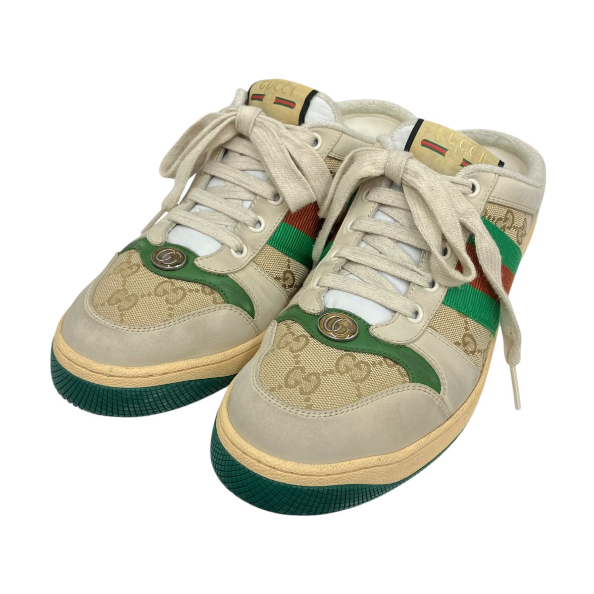 【中古】GUCCI スニーカー ベージュ 大きさ：6(約26珊) 【010626】（グッチ）