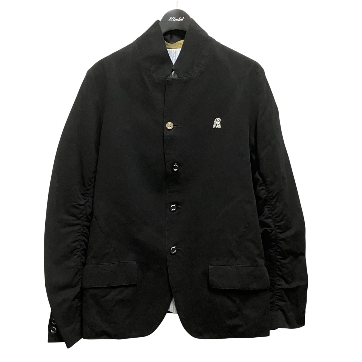 【中古】the Shepherd　カルゼパッカリングジャケット 綿／リネン ワンポイントジャケット USQ9101 ブラック サイズ：4 【010626】（ザ・シェパード）｜ブランド古着のカインドオル