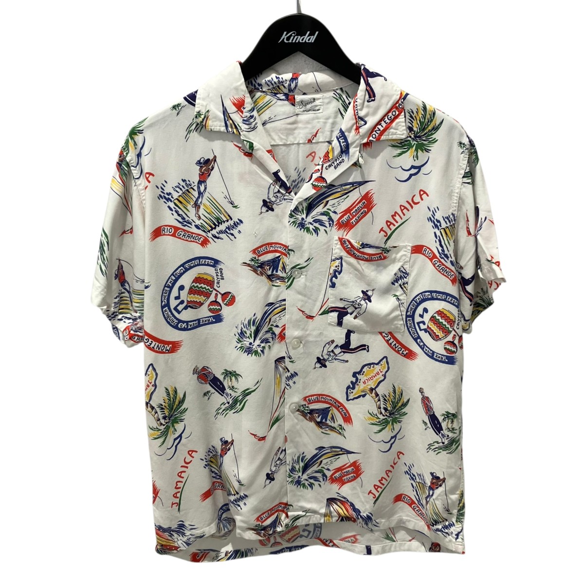 【中古】Superbilt 50s アロハシャツ 白いこと 大きさ：曖昧模糊たる 【010626】（百貨店ビルト）