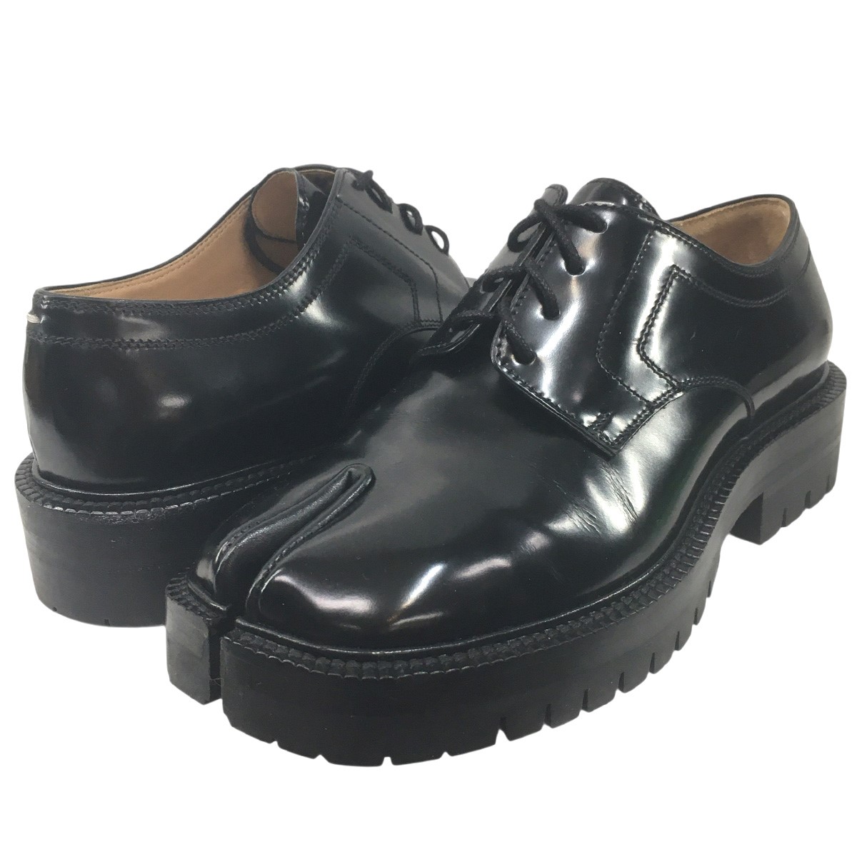 【中古】Maison Margiela 22 TABI タビ クリートソール スピード競技繰り上げる なめし革 シューズ 靴 黒いこと 大きさ：35 / 約22コマーシャル 【310526】（メゾンマルジェラ 22）