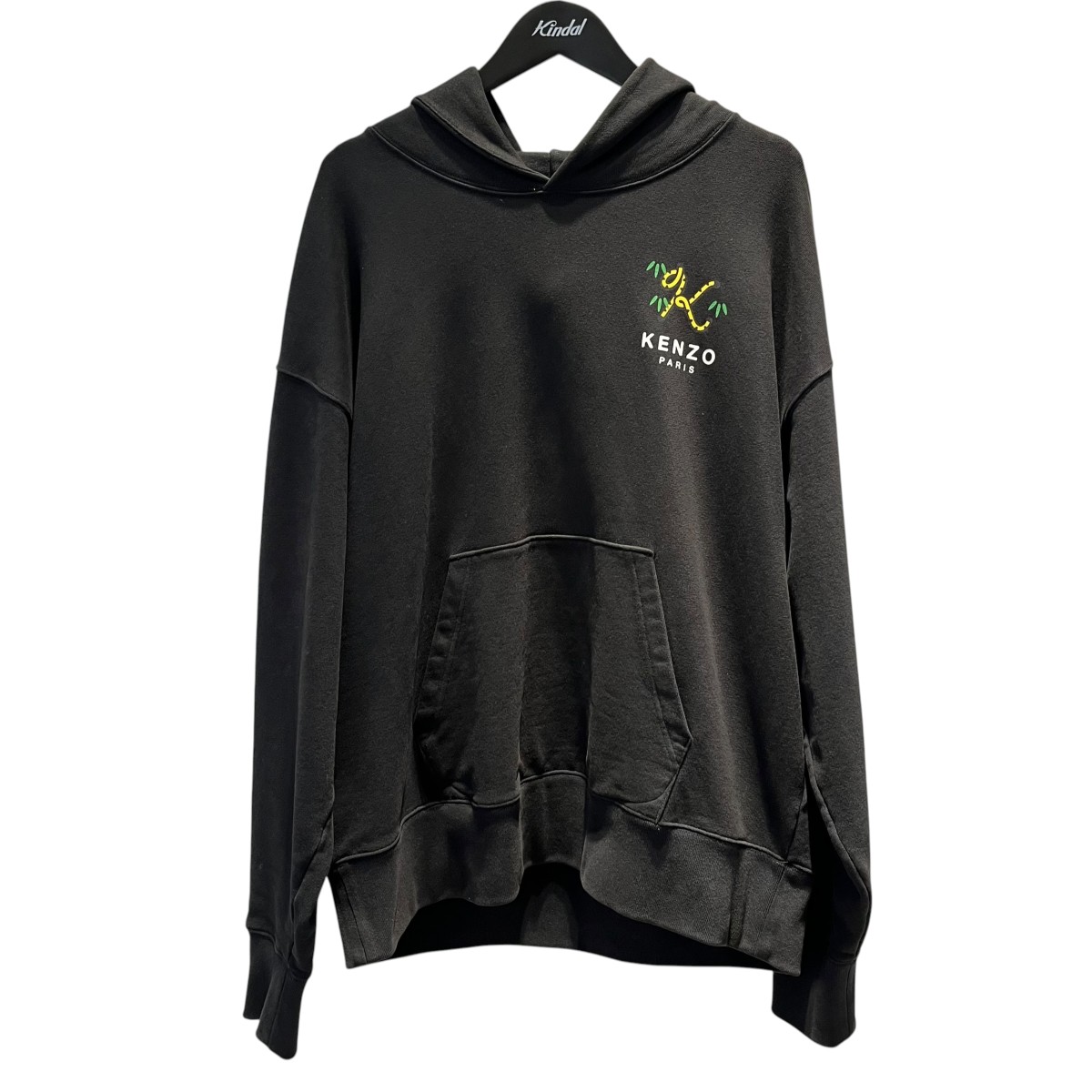 【中古】KENZO ロゴタイプ刷り上げる 長袖フーディー FC55SW461CMI 黒いこと 大いさ：XL 【310526】（ケンゾー）