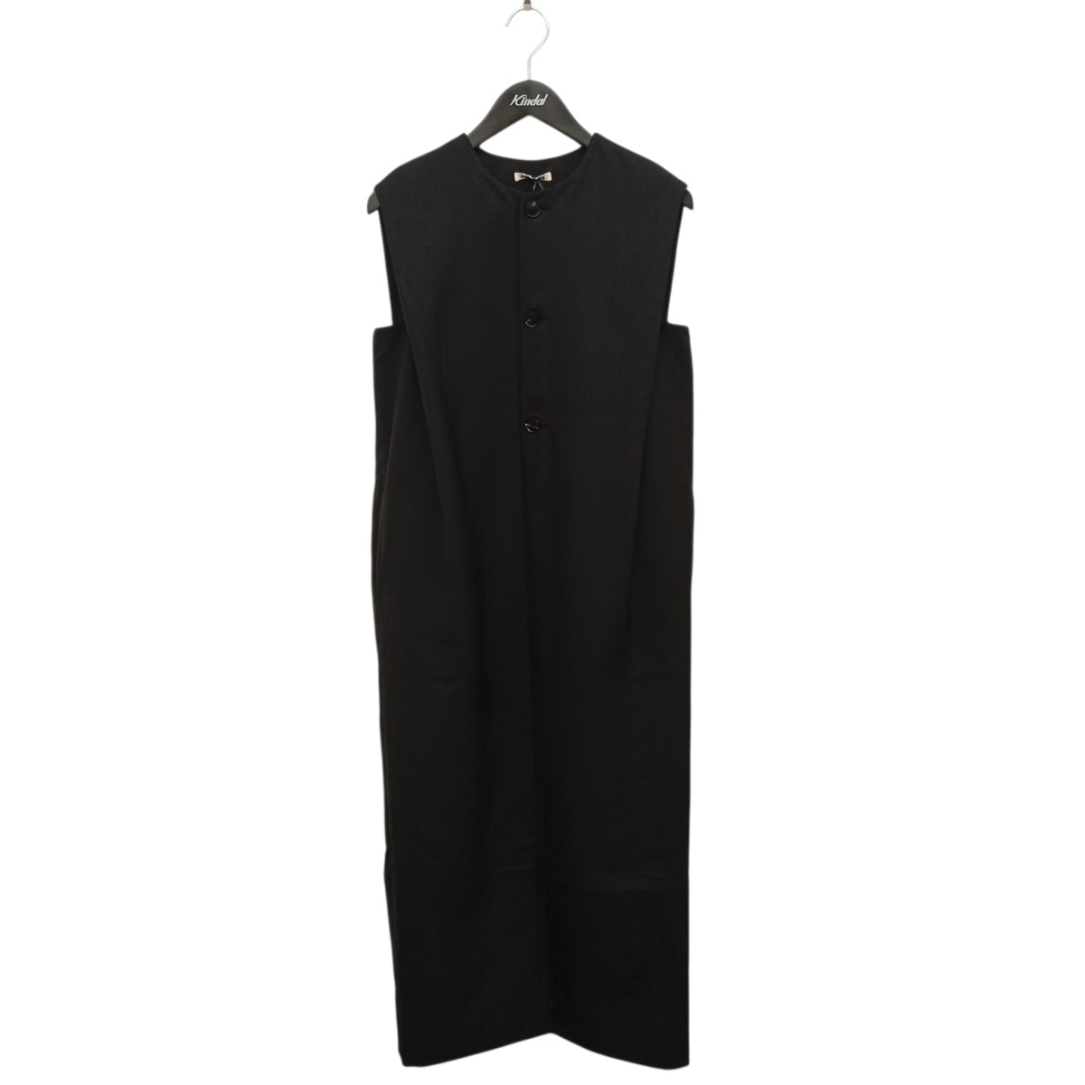 【中古】AURALEE STRUCTURED WOOL DOUBLE CLOTH SLEEVELESS DRESS ノースリーブ衣装 A25AD01HP 黒いこと 大きさ：0 【010626】（オーラリー）