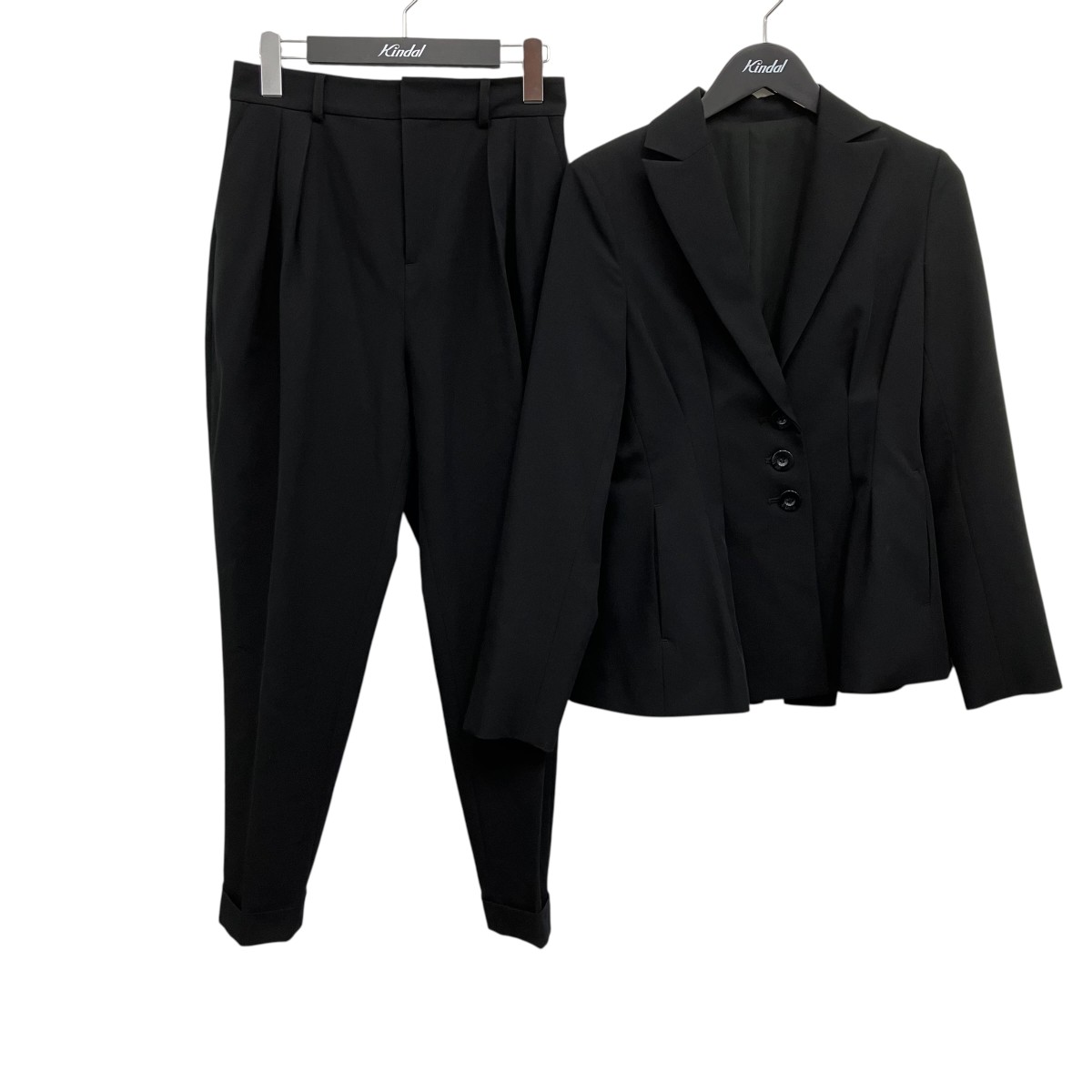 【中古】RUIRUE BOUTIQUE サイドプリーツジャケット 黒いこと 大きさ：L 【010626】（ルイルエブティック）