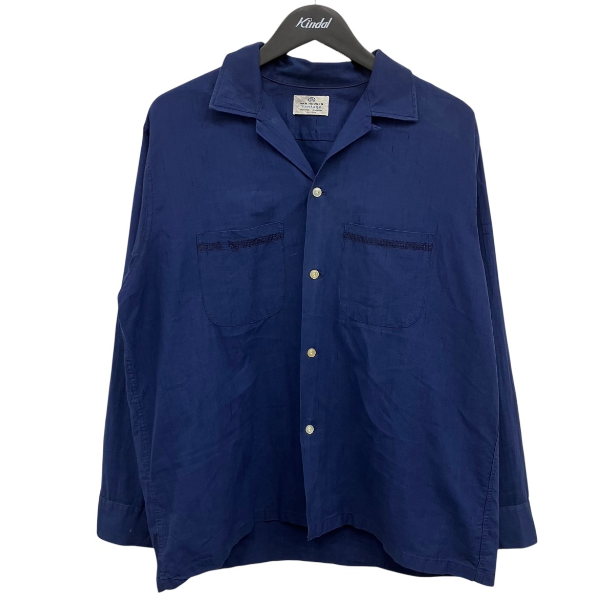 【中古】VAN HEUSEN オープンカラーシャツ 青色 大きさ：L 【010626】（ヴァンヒューゼン）