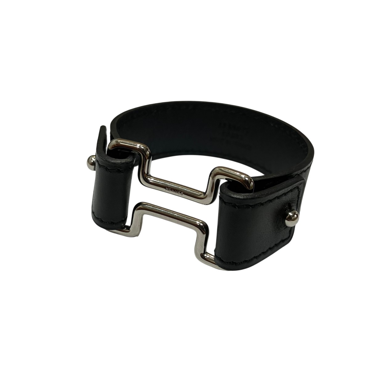【中古】HERMES ナイトレザーブレスレット 黒いこと 大きさ：- 【010626】（エルメス）