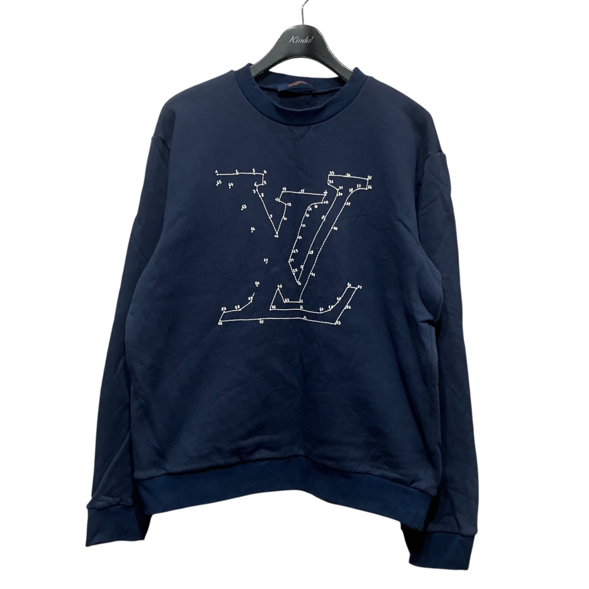 【中古】LOUIS VUITTON LVステッチプリントエンブロイダリースウェット RM212Q FMC HLY41W 米国海軍 大きさ：M 【010626】（ルイヴィトン）