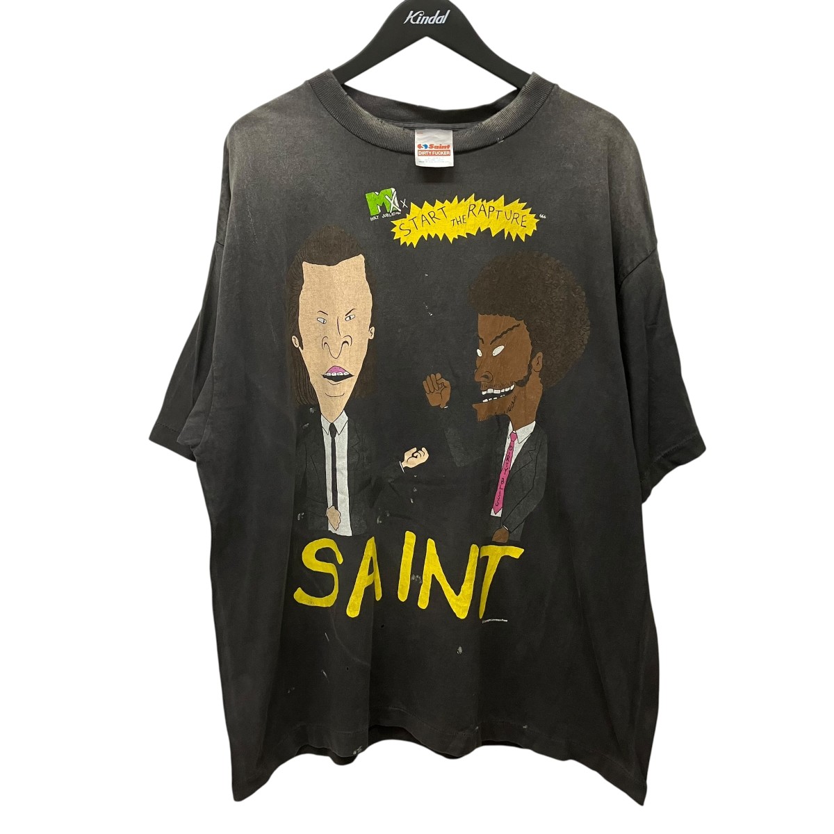 【中古】SAINT MICHAEL 25SS SS TEE RAPTURE 刷り上げるティーシャツ SM-HR8-0000-015 薄墨色 大きさ：XL 【010626】（仙マイケル）