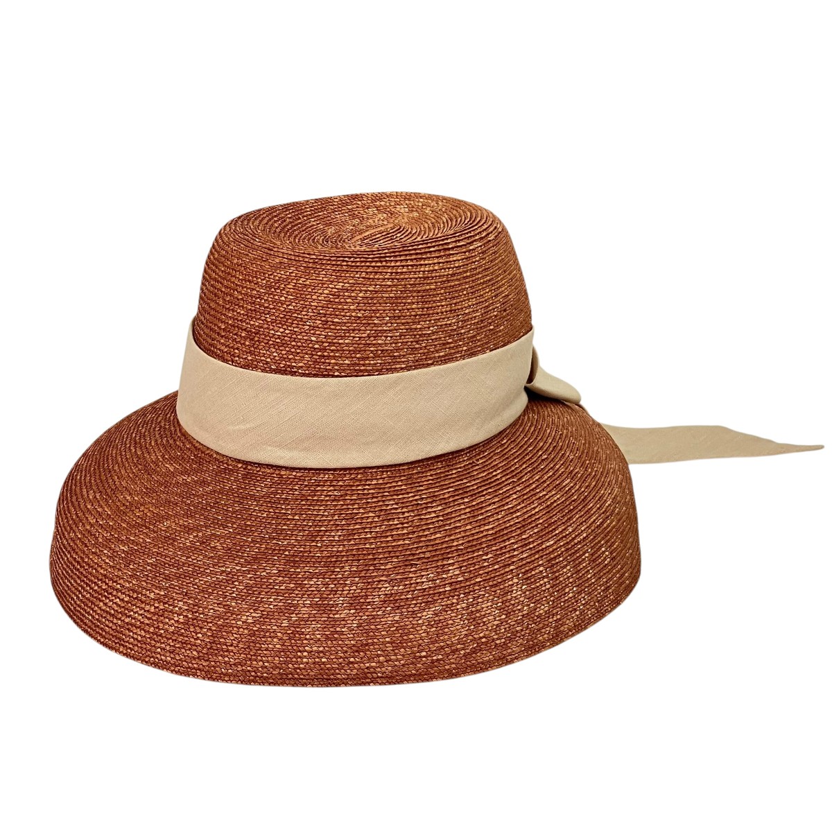 【中古】eimy istoire Long Ribbon Casablanca hat シュロの葉かぶり笠 1121272400-0 オレンジ色 大きさ：Free 【010626】（エイミーイストワール）