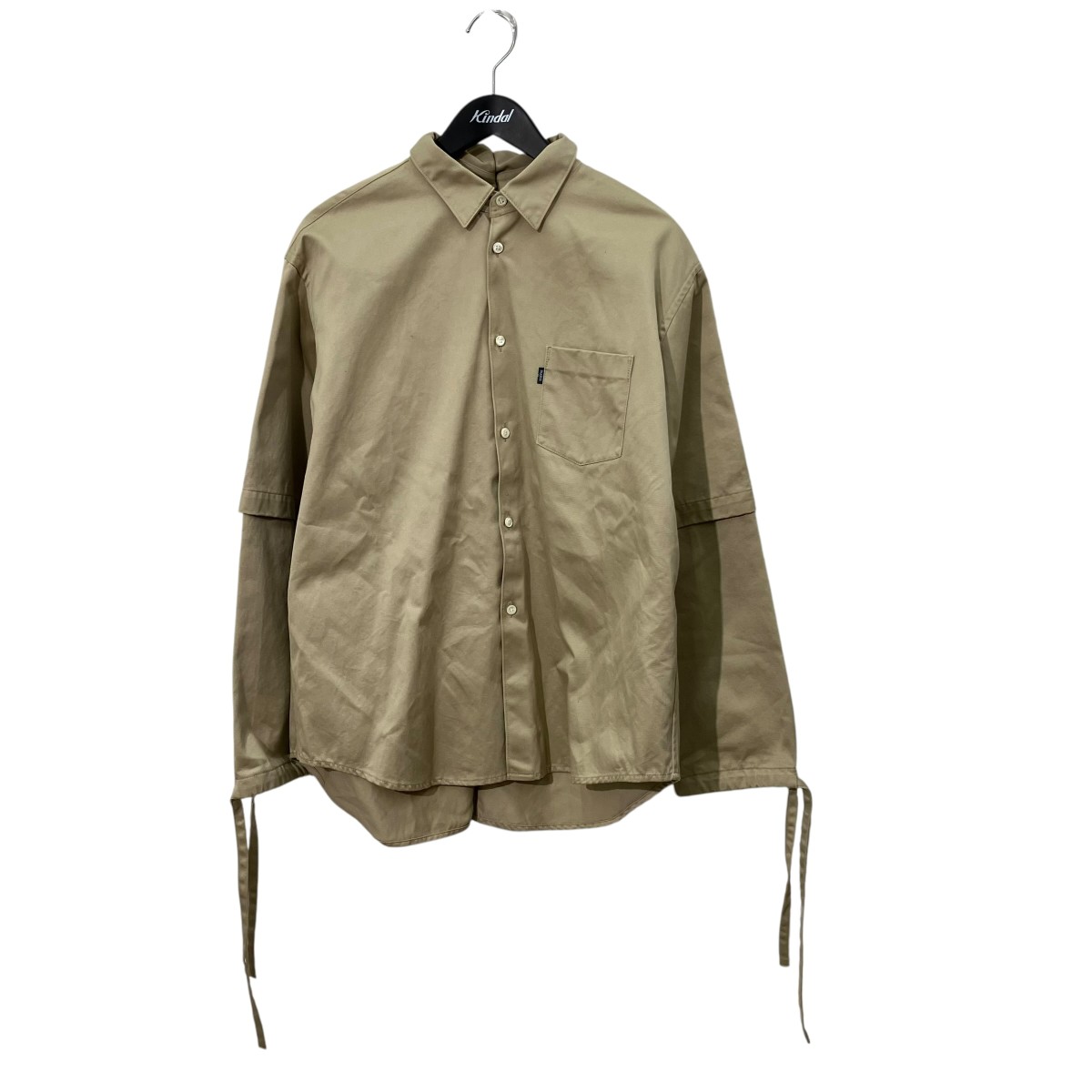 【中古】kudos DOUBLE SLEEVE WORK SHIRTS 細工物プルオーバー KB18XX04 ベージュ 大きさ：2 【010626】（クードス）