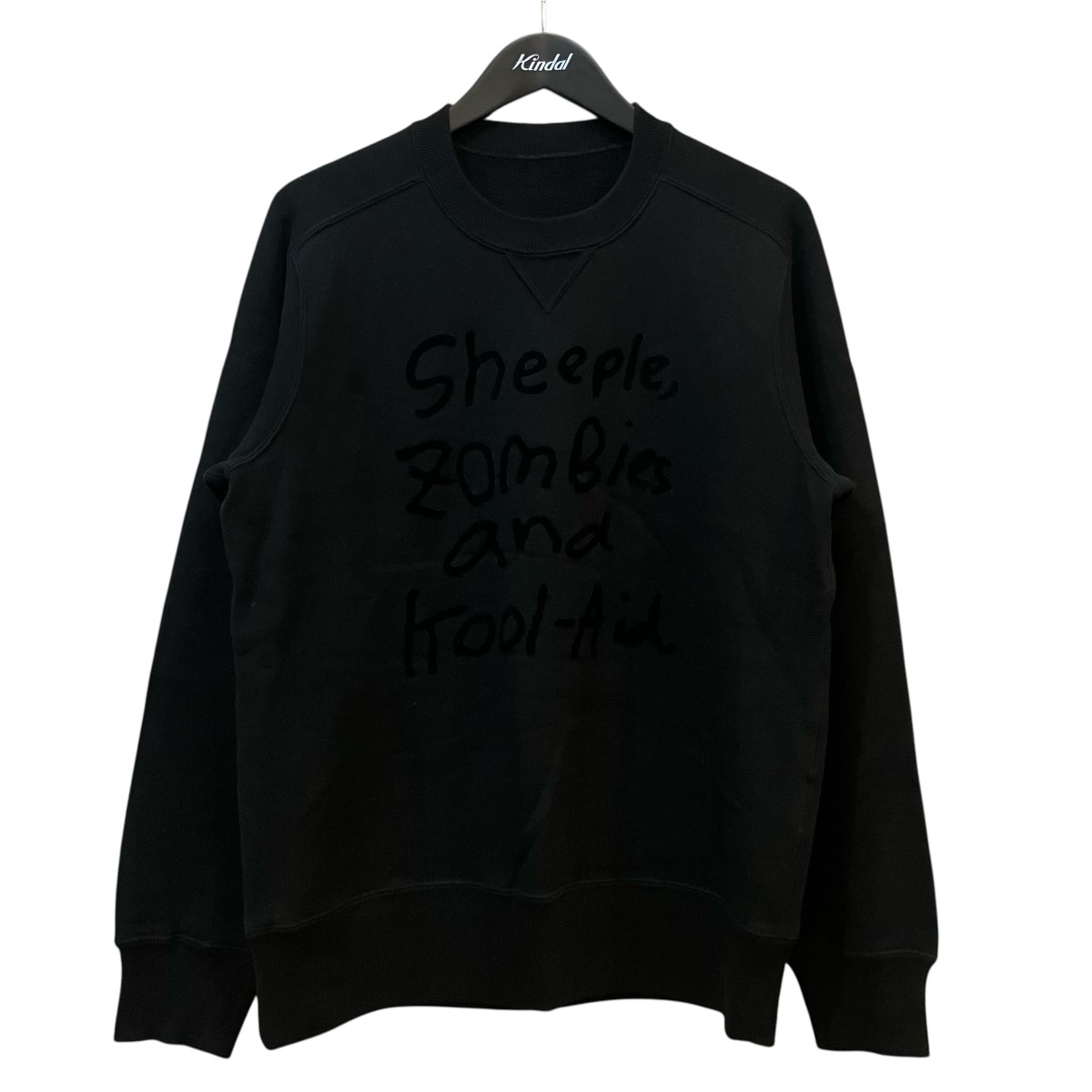 【中古】sacai　フロックロゴスウェット 22 0406S ブラック サイズ：2 【020626】（サカイ）｜ブランド古着のカインドオル