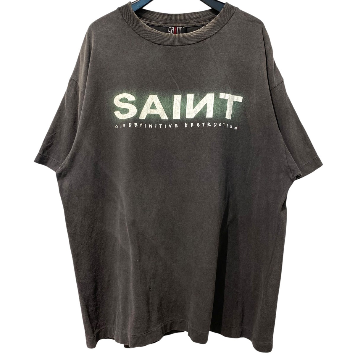 【中古】SAINT MICHAEL 24AW SAINT SS TEE USED不都合製作刷り上げるプルオーバー 黒いこと薄墨色 大きさ：M 【010626】（仙マイケル）