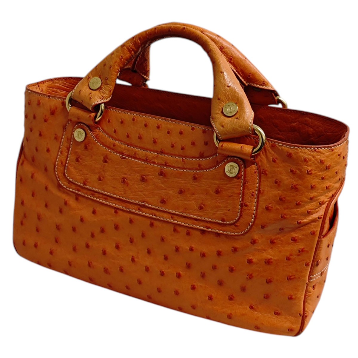【中古】CELINE ブギーバッグ CE00／15 ハンドバック オレンジ色 【010626】（セリーヌ）