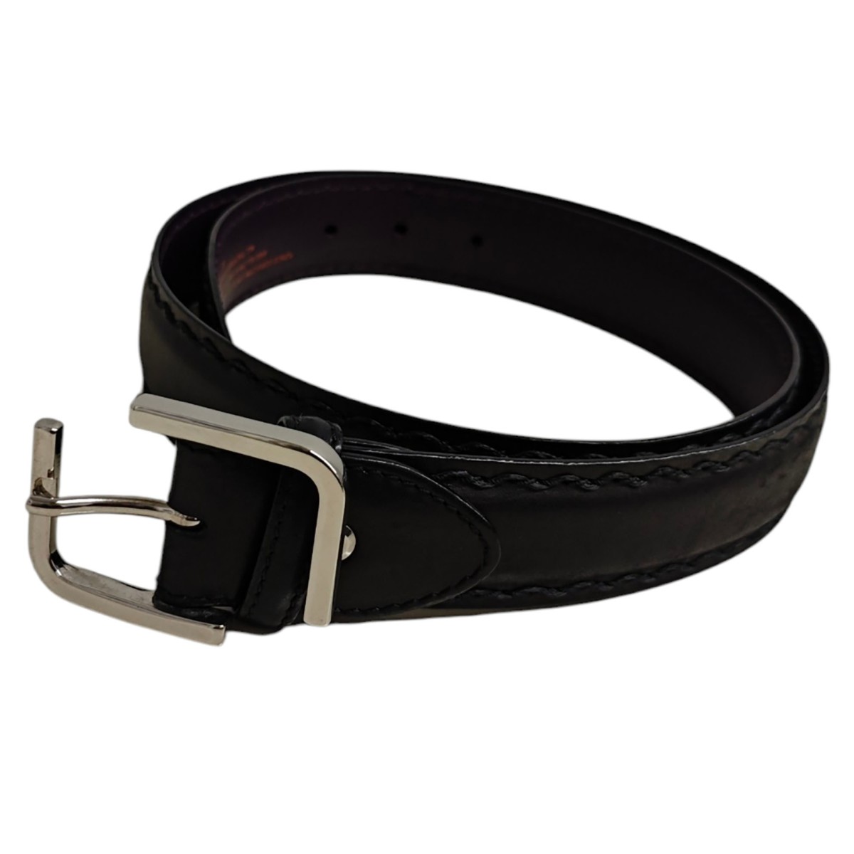 【中古】ELLIOT RHODES LONDON レザーベルト シルバー×ブラック 【010626】(エリオットローズロンドン)|ブランド古着のカインドオル