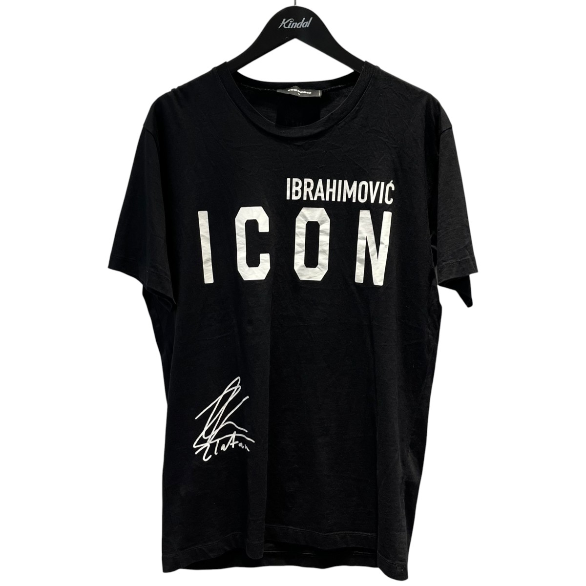 【中古】DSQUARED2 21SS イブラヒモビッチ 半袖プルオーバー S79GC0024 S23009 黒いこと 大きさ：L 【010626】（ディースクエアード）