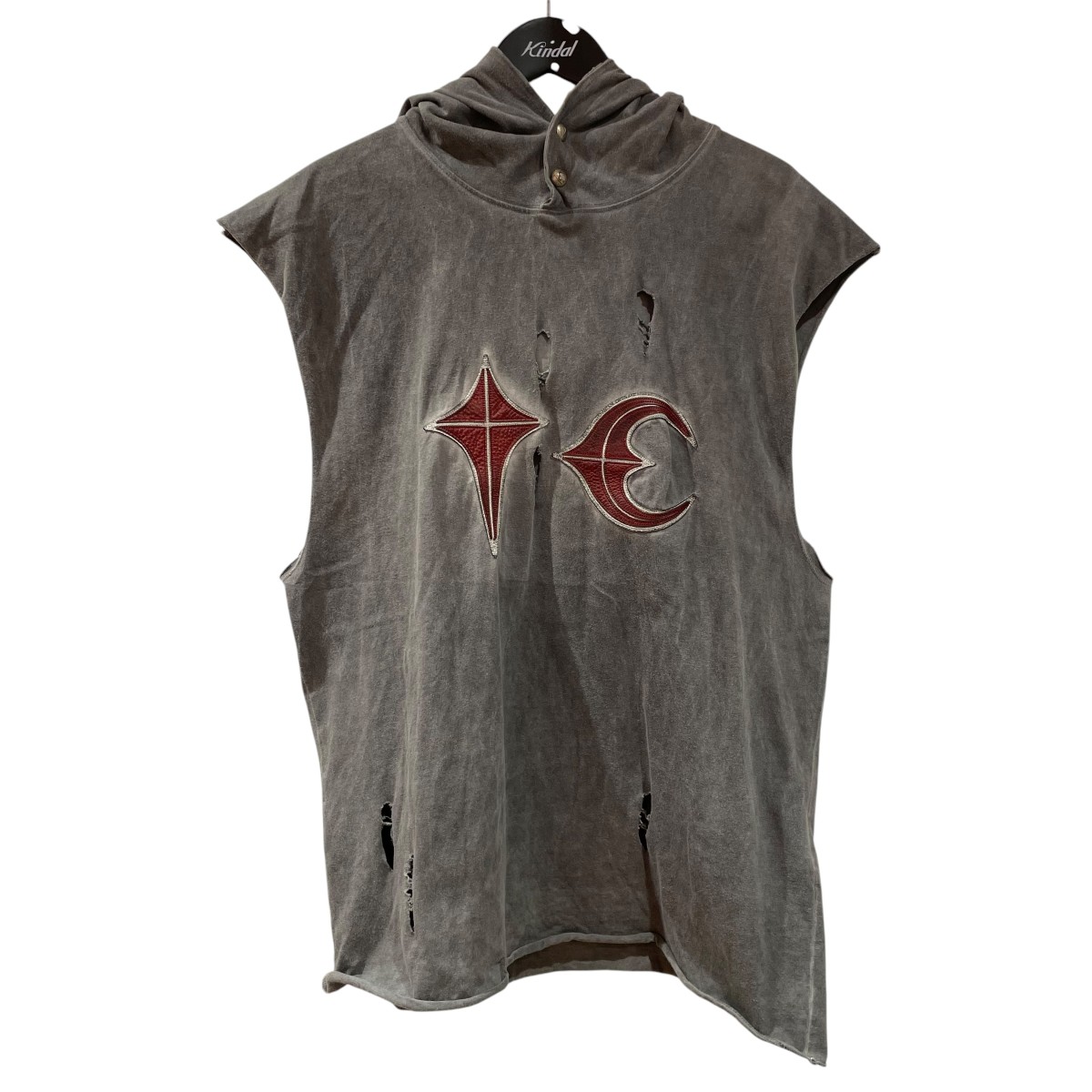 【中古】THUG CLUB 24SS フーテッドノースリーブカットソー TC24TS0702 薄墨色 大きさ：3 【020626】（サグクラブ）