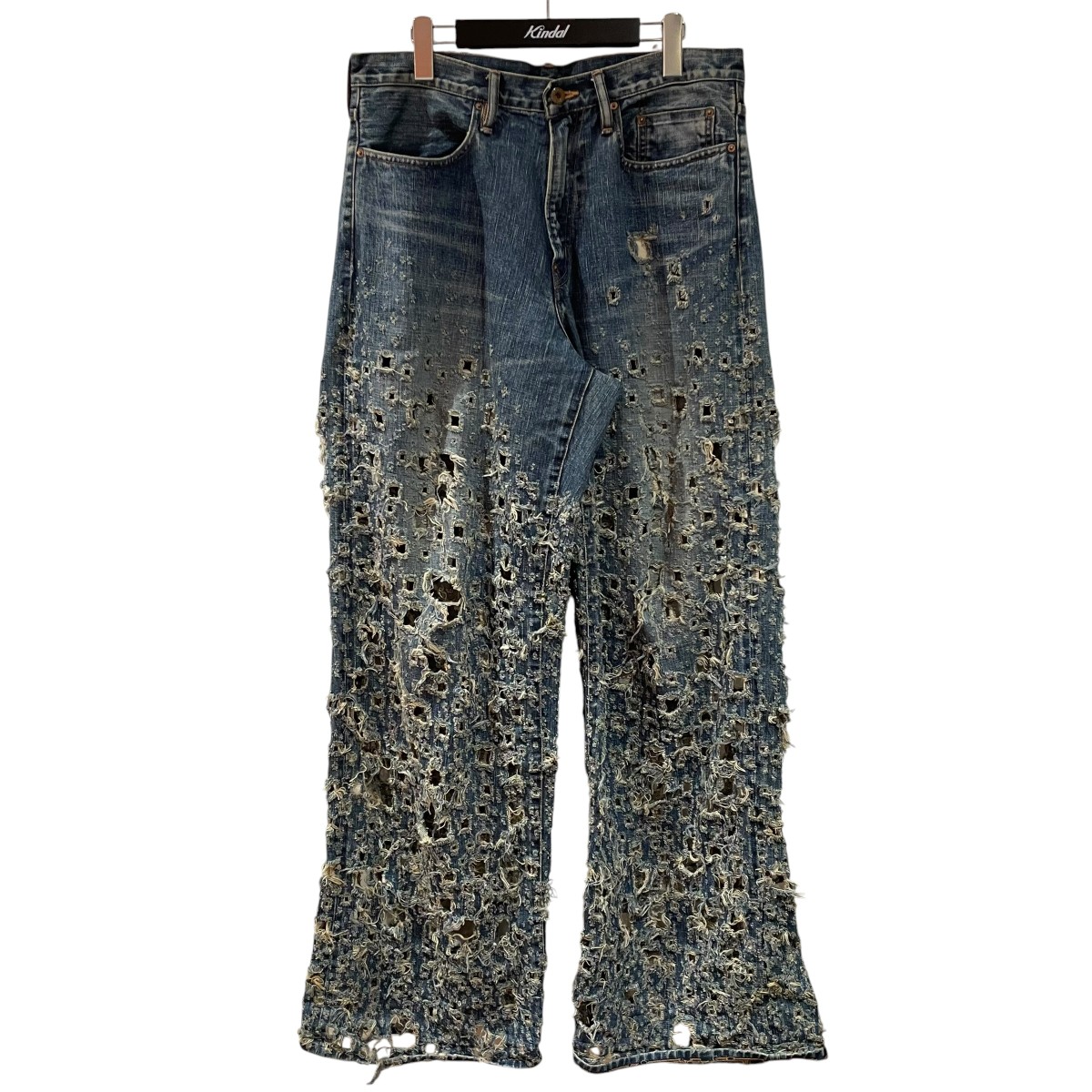 【中古】SUGARHILL CRASHED MODERN DENIM WIDE TROUSERS ジーンズズボン下 インディゴ 大きさ：34 【020626】（精製糖吸血鬼）