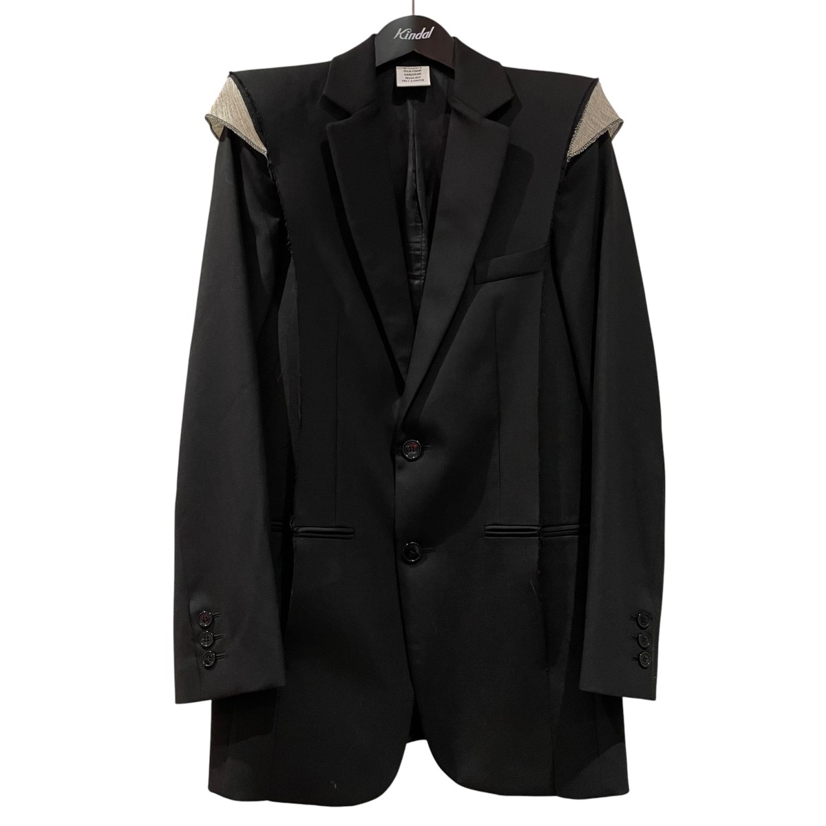 【中古】vetement　NOTCH LAPEL BLAZER テーラードジャケット WAH21JA021 ブラック サイズ：S 【020626】（ヴェトモン）｜ブランド古着のカインドオル 56,496円